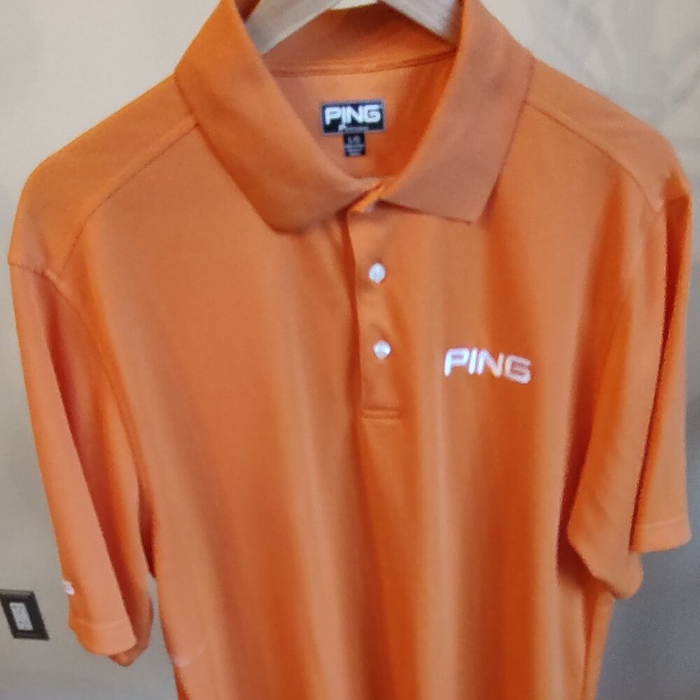 Ping Performance Men's Orange Golf Polo Shirt - Size L